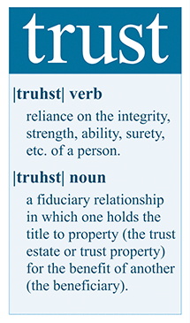 Trust defined on Estate Planning information page